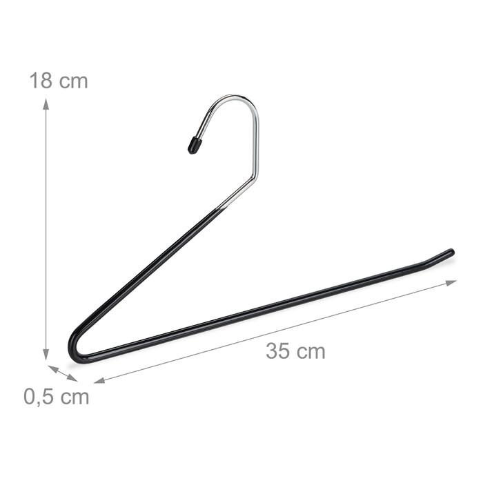 Relaxdays Set of black trouser hangers, non-slip