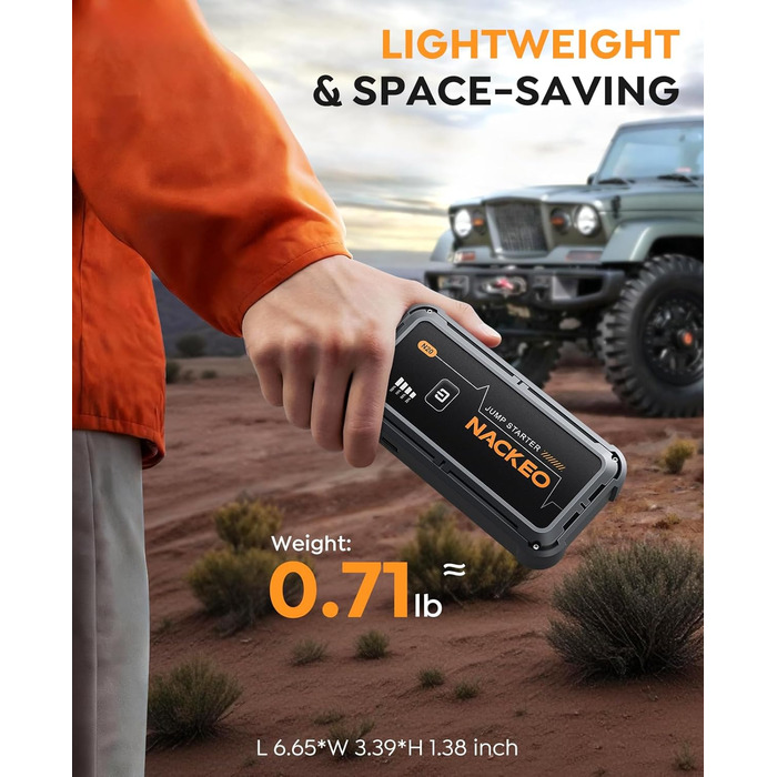 Powerbank Starthilfe 7000A: Зарядний пристрій для автомобіля, 12V, для бензинових та дизельних двигунів (до 10л), з кабелями та LED-ліхтариком, для авто, SUV, вантажівок, мотоциклів