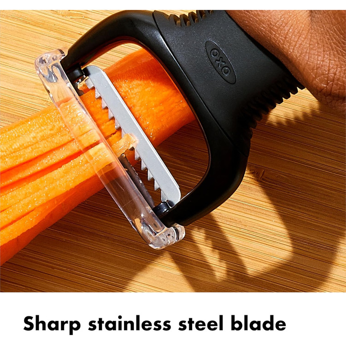 Овочечистка OXO Good Grips з нержавіючої сталі для жульєну, чорна
