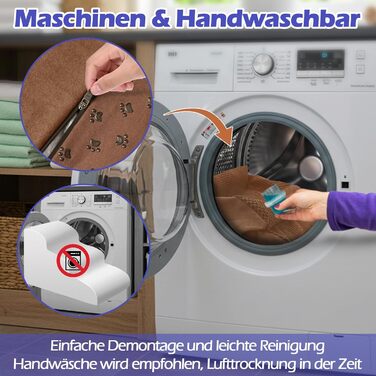 Сходинки для собак Eukue - 2 сходинки для маленьких собак, для ліжка та дивану, з високощільним пінополіуретаном, портативні, знімний, пральний чохол (білий) (коричневий)