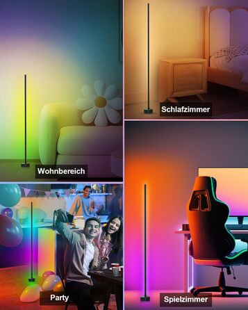 LED-підсвітка для дому: RGB-лампа для вітальні, спальні, ігрової кімнати. Димер, керування через додаток, музичний синхронізатор, 16 мільйонів кольорів, 68 режимів, чорний колір