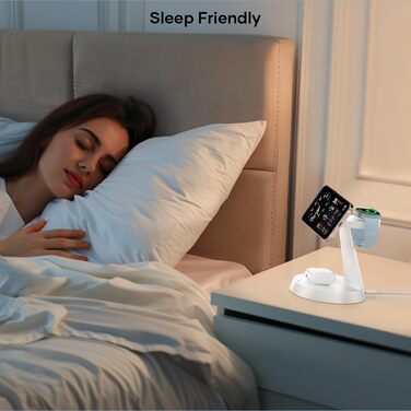 Зарядна станція Mag-Safe 3-в-1: для iPhone, Apple Watch, AirPods (біла)