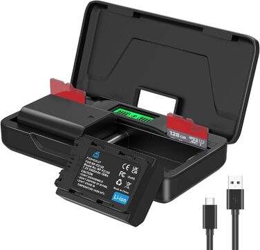 Акумулятор NP-FZ100 Homesuit 2280mAh та подвійний зарядний пристрій для камер Sony ZV-E1, FX3, FX30, A7RIII, A7RV, A7RIV, A7SIII, A7III, A7IV, A7C, A7CII, A6600, A6700, Alpha A1, A9, A9II, A9III, 9R, A9R, 9S (2 шт.)