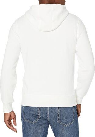 Чоловіча флісова толстовка-худі на блискавці Amazon Essentials, розмір L, Off White (Білий)