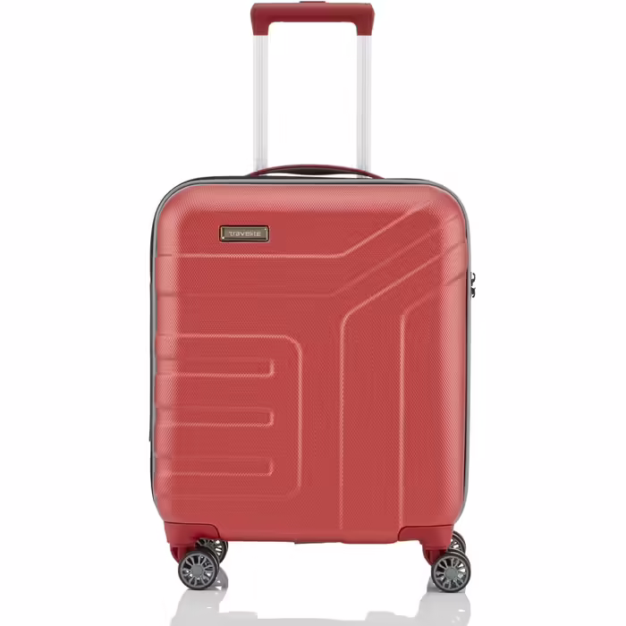 Жорсткий ручний чемодан Travelite VECTOR 55 см з TSA-замком, IATA, 4 колеса, 40 л, кораловий (червоний)