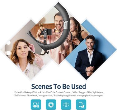 NEEWER Ringlicht RP20-B 20 дюймів LED кільцеве світло з триподом та тримачем для телефону, 44 Вт, 3200K-5600K, з акумулятором, USB, для макіяжу, татуювань, вій, YouTube, TikTok, відеозйомки