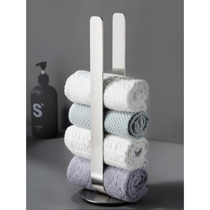 Тримач для рушників ZUNTO без свердління, для гостей, самоклеючий, штанга для рушників з нержавіючої сталі, 40 см, сріблястий (стійкий)