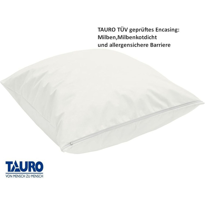 TAURO 24161 Fitted Mattress Cover, All-Around 70 x 140 cm, Encasing for Children's Mattress, Height 12 cm, Dust Mite Protection for House Dust Allergy Sufferers, White (24161)