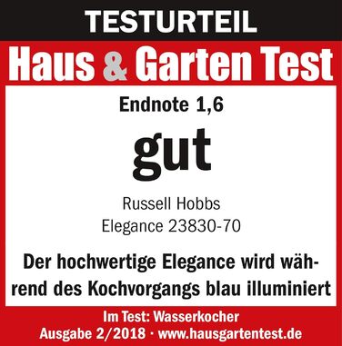 Електричний чайник Russell Hobbs Elegance з нержавіючої сталі та скла, 23380-56, 6 режимів підсмажування, підігрів, розморожування