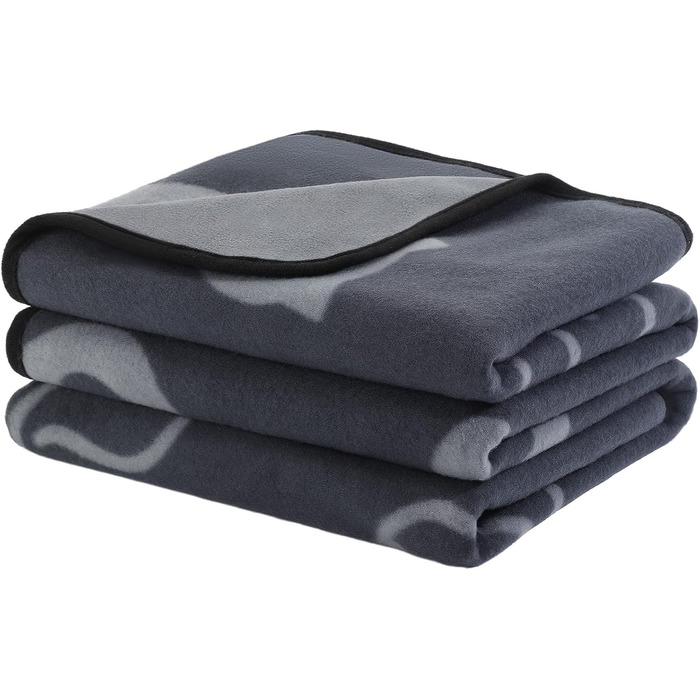 Водонепроникний килимок для собак, 152x127 см, плюшевий фланель та шерпа, для середніх та великих собак, машинне прання - Чорний (152x127 см, Сірий)