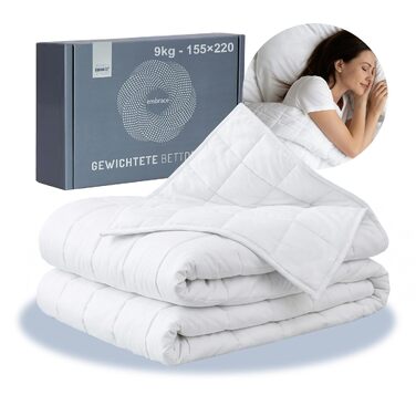 Обважнююча ковдра Degrees of Comfort 155x220 см, 9 кг, антистрес терапевтична ковдра з 100% бавовни для дорослих для покращення сну