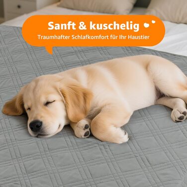 Водонепроникний коврик для собак Pick For Life, 97x190 см, сірий. Захист дивану та ліжка, легко миється. Підходить для великих та маленьких собак