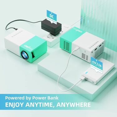 Міні проєктор wepvo YG300Plus: портативний Wi-Fi проєктор для домашнього кінотеатру. Дзеркалення екрану телефону через Wi-Fi або кабель.