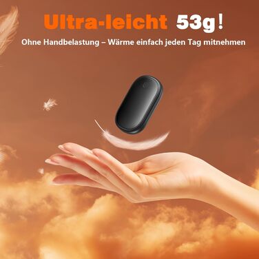 Електричні грілки для рук 2 шт. (5000mAh), компактні, швидкий нагрів, USB, для спорту, кемпінгу, туризму, чорні