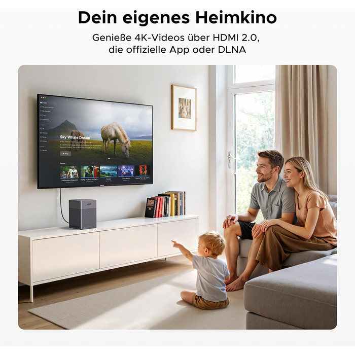 NAS UGREEN NASync DH4300 Plus: 2 відсіки, NFC, 4GB RAM, 1GbE LAN, для дому