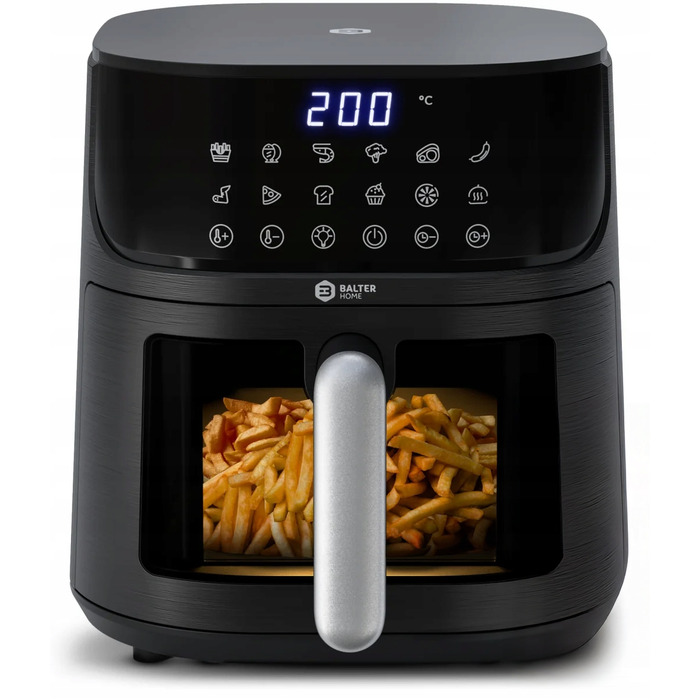 Сімейна аерофритюрниця Balter Air Fryer XXL 1500W, 5.5 л, LED-дисплей, на 4 особи
