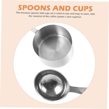 Cabilock 1 Set Stainless Steel Measuring Spoons Coffee Cups with Lid Teaspoons Pantry Cup Measuring Dry Measuring Cups Measuring Table Measuring Cups Utensil Gadgets Silica Gel