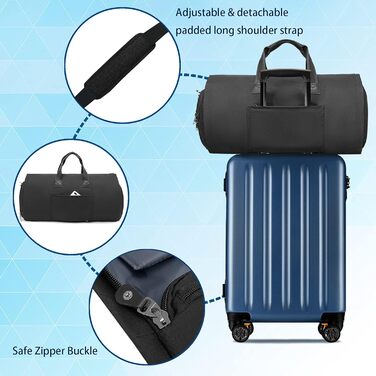 Чохол для одягу BUG Garment Bags: трансформується в дуфіль-сумку, з відділенням для взуття, для подорожей, 2 в 1, великий, чорний