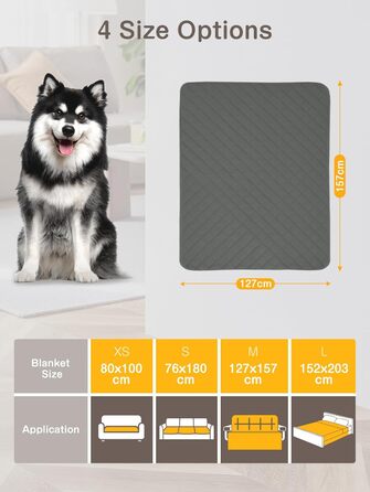 Водонепроникний килимок для собак, диванів та ліжок, захист від подряпин та шерсті, для цуценят та великих тварин, собак та котів (127x157 см)