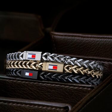 Браслет чоловічий Tommy Hilfiger з нержавіючої сталі з іконним прапором, срібний (Small)