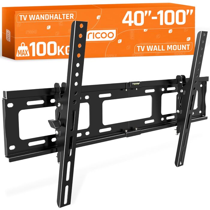 Настінне кріплення для телевізора RICOO R17 40-100 дюймів, до 100 кг, VESA 200x200 - 700x400, похиле