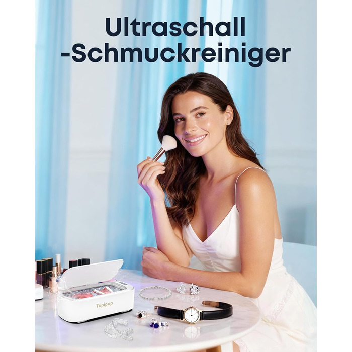 Ультразвукова мийка 48000 Гц, 750 мл. Для очищення окулярів, годинників, прикрас, бритв. Професійний ультразвуковий очисник (A6-White)