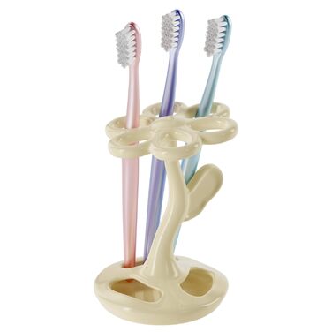 Тримач для зубних щіток та пензлів з кераміки, 6 відділень (сріблястий) (Mitch)