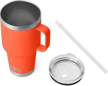 YETI Rambler 35 oz Stainless Steel Vacuum Insulated Straw Mug with Stronghold Lid (Papaya)