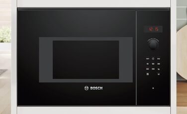 Вбудована мікрохвильова піч Bosch BFL523MW3 Serie 4, 38x50 см, 800 Вт, поворотний столик 27 см, лівий відкривання дверцят, AutoPilot, 7 автоматичних програм, LED-Touchdisplay