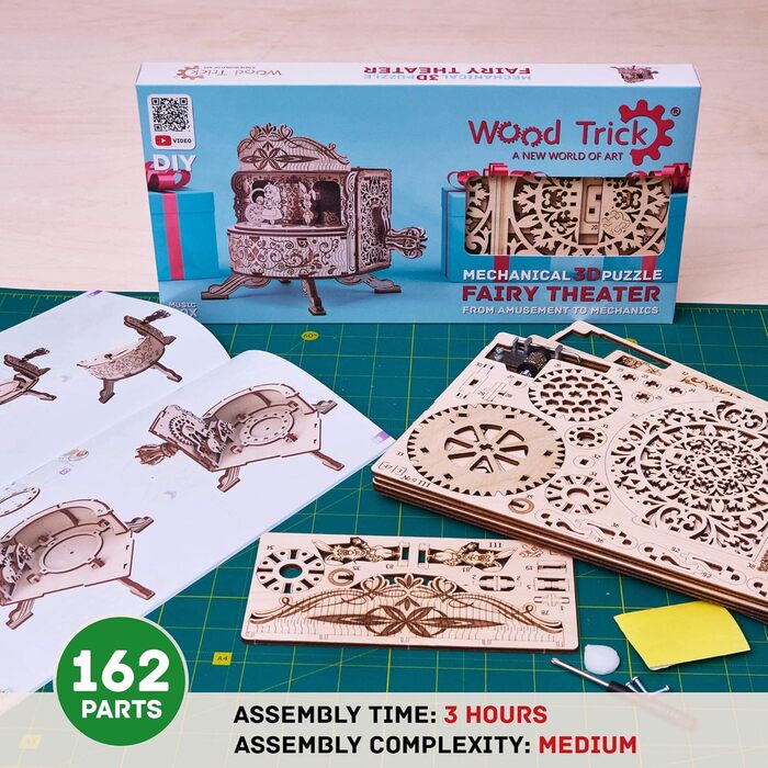 Дерев'яна шкатулка-музика Wood Trick Fairy Theatre з феями, 3D-пазл для дорослих і дітей, конструктор DIY, подарунок на день народження
