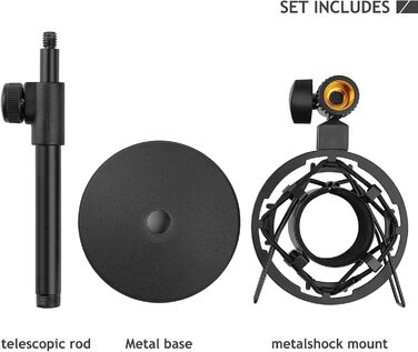 Підставка для мікрофона AT2020 з поп-фільтром та вітрозахистом для Audio Technica AT2020V AT2020USB+ AT2035 ATR2500X (Металева підставка для мікрофона AT2020)