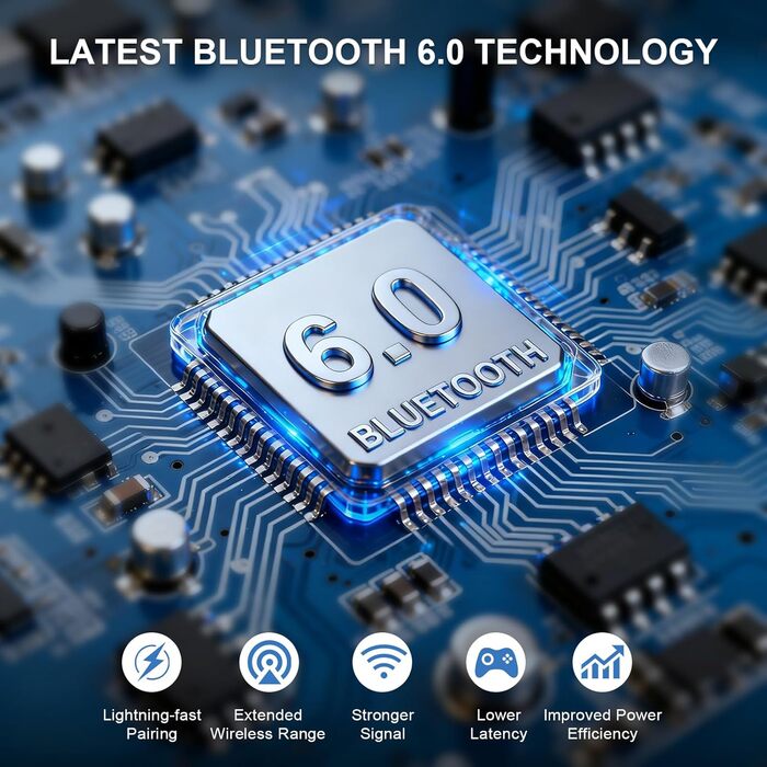 Навушники бездротові Bluetooth 6.0 NC95 з активним шумозаглушенням, сріблясті. До 120 годин роботи, налаштування EQ через додаток, для подорожей та спорту