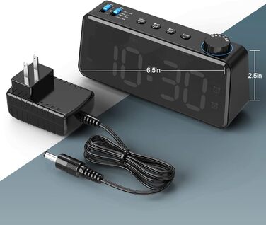 ANJANK FM Radio Alarm Clock with USB Charging Port | Dual Alarm with Weekday/Weekend Settings | 0-100% Dimmable and 6.5