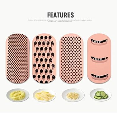 Нержавійна тертка YDware для овочів, квадратна, 23,7 см, рожеве золото