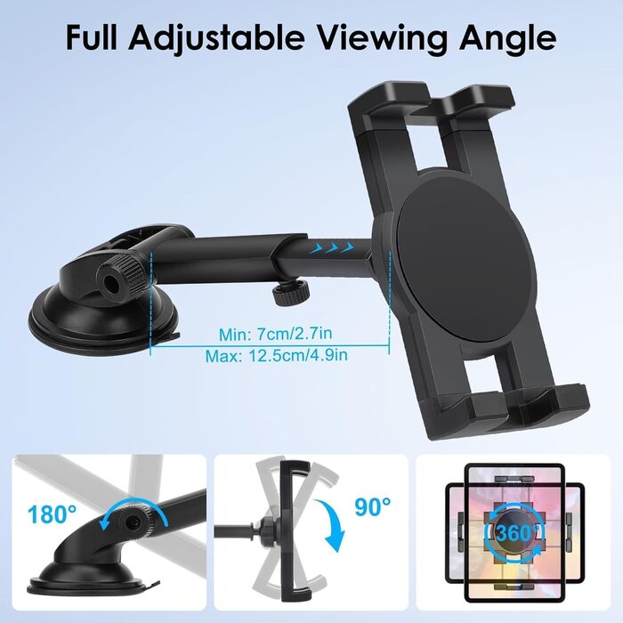 Утримувач для планшета в авто Linkstyle, універсальний, 360° обертання, для iPad та смартфонів 5.5-11 дюймів