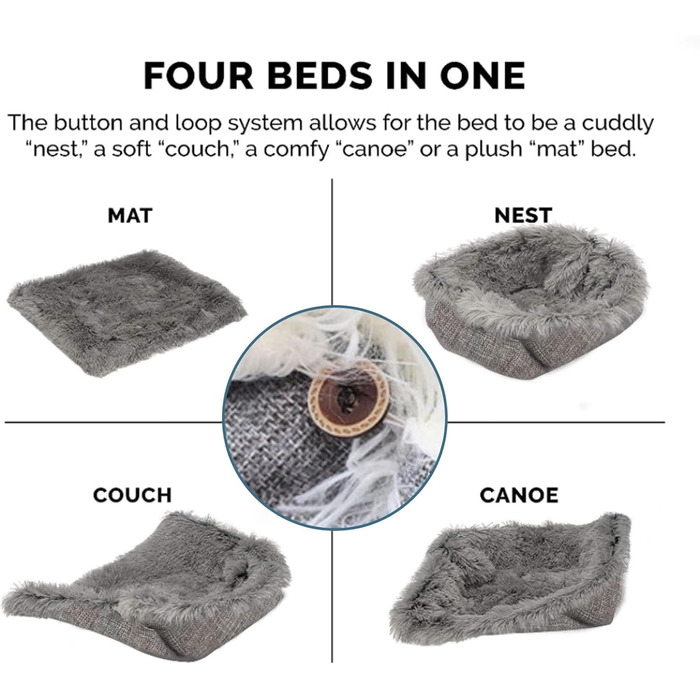 Ліжко для котів YUYTE, миюче, для дому, тепле, зручне, підходить для всіх сезонів (сірий)