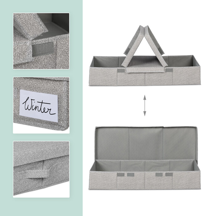 Set of 2 Under-Bed Storage Boxes with Lid