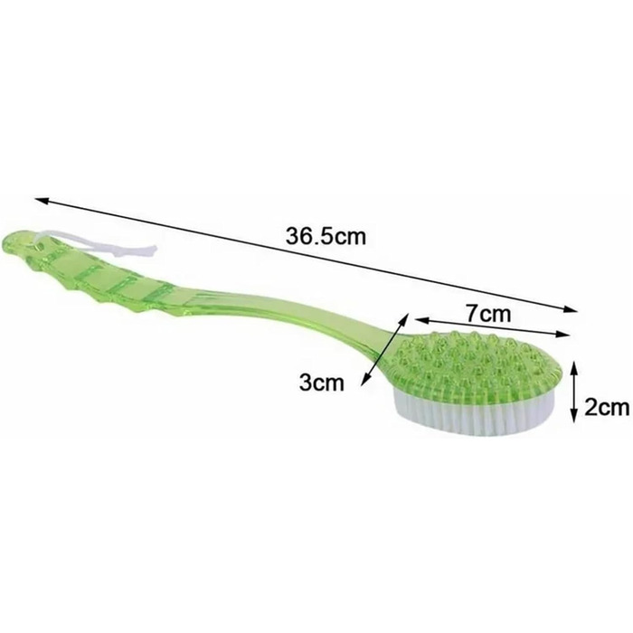 Back Brush 2 Pieces Bath Brush with Long Handle Shower Exfoliating Brush Body Scrub Back Massaging Brushes For Bathing (Green)