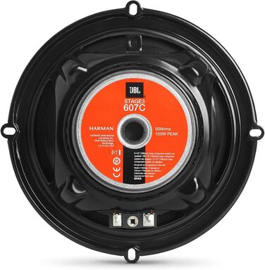 JBL Stage3 607C 2-смугова автомобільна аудіосистема 250 Вт, компонентна акустика JBL Pro Sound, набір динаміків з 16 см мідбасами та твітерами для авто