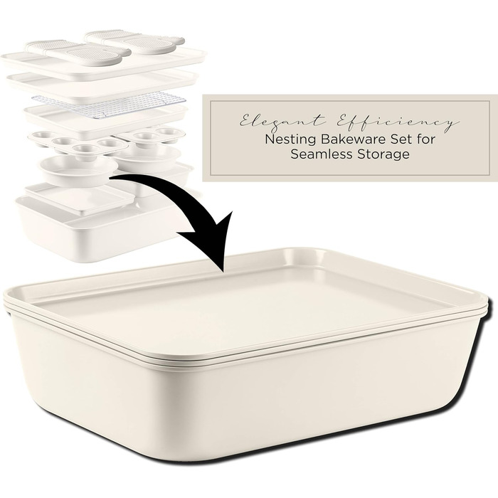 Набір форм для випічки Country Kitchen 13 шт. з антипригарним покриттям, Salbei (кремовий)