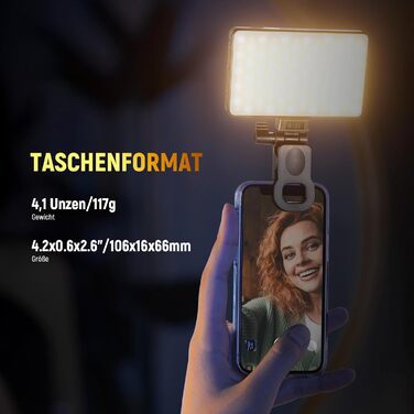 NEEWER LED світло для селфі та татуювань BL120B - сумісне з iPhone, з кліпсою, CPL фільтром, штативом та тримачем для телефону, для фото та відео