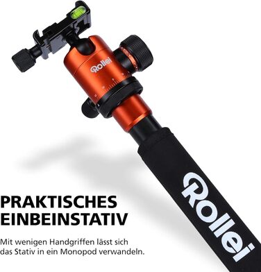 Штатив Rollei C5I Orange: легкий, алюмінієвий, для макрозйомки та подорожей | Monopod