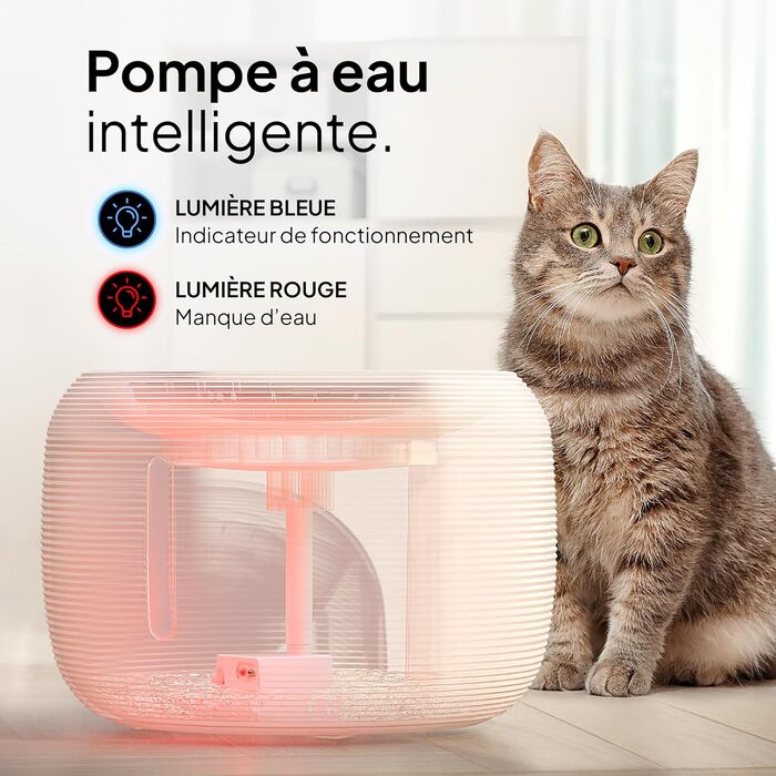 Ка fountain Pretty Paw©: тихий фонтанчик для котів з LED, фільтром з активованого вугілля та BPA-free матеріалами, 2.5L, Beige
