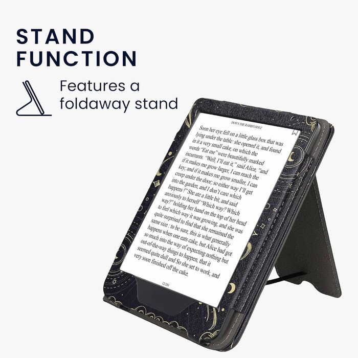 Чохол-книжка kwmobile для Kobo Clara BW/Clara Colour/Tolino Shine (5) / Shine Color з петлею для руки та мотивом бібліотеки (Таро, карти)