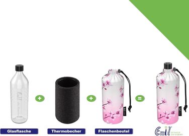 Emil Trinkflasche (drinking bottle) made of glass for girls & boys, insulated glass bottle for school, leisure, sports: Children & Parents Deer, 0.4l