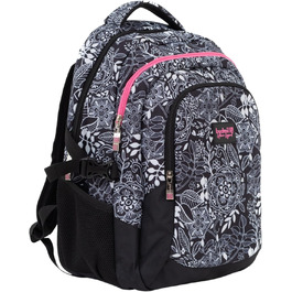 Ергономний шкільний рюкзак Budmil для хлопчиків та дівчаток 32L - для підлітків та дітей від 5 класу - водонепроникний, з 3 відділеннями та вентильованою спинкою, Edwin White Flower