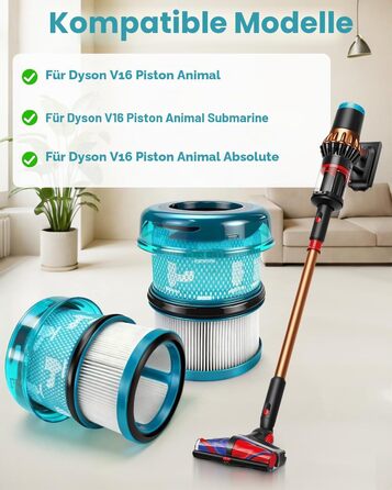 HEPA фільтр для пилососа Dyson V16 Kolben Animal/Submarine (2 шт) - Оригінал