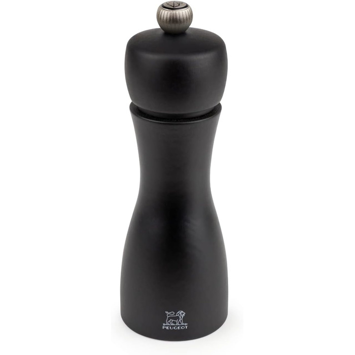 PEUGEOT 18368 Tahiti Pepper Grinder Wood, 5.2 x 5.2 x 15 cm, matte black