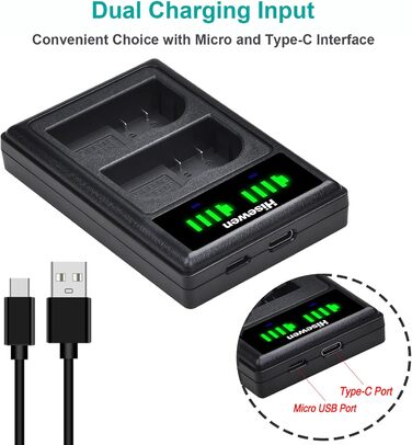 Зарядний пристрій Hisewen Dual USB для акумулятора Nikon EN-EL15/EL15a/EL15b/EL15c (D7100, D750, D7000, D610, D810, D800, D600, D880, D800e, D810a)