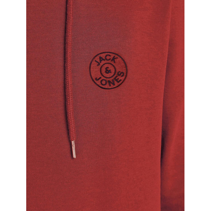 Чоловіча толстовка-худі з капюшоном JACK & JONES Jjebasic ogo Sweat Hood Noos, червона (Red Dahlia), розмір XS